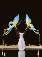 Hair Pins: Emerald Butterfly