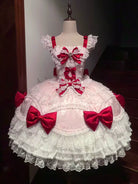 Floral Dream Isle - Sweet Lolita Doll-like JSK Dress, Bows & Lace