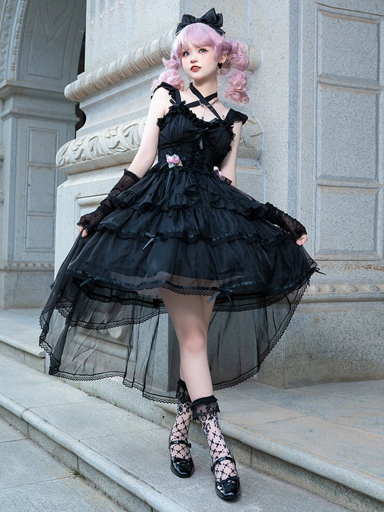 Ballet Maiden - Classic Lolita Four-tiered Hem JSK Dress with Rose Details