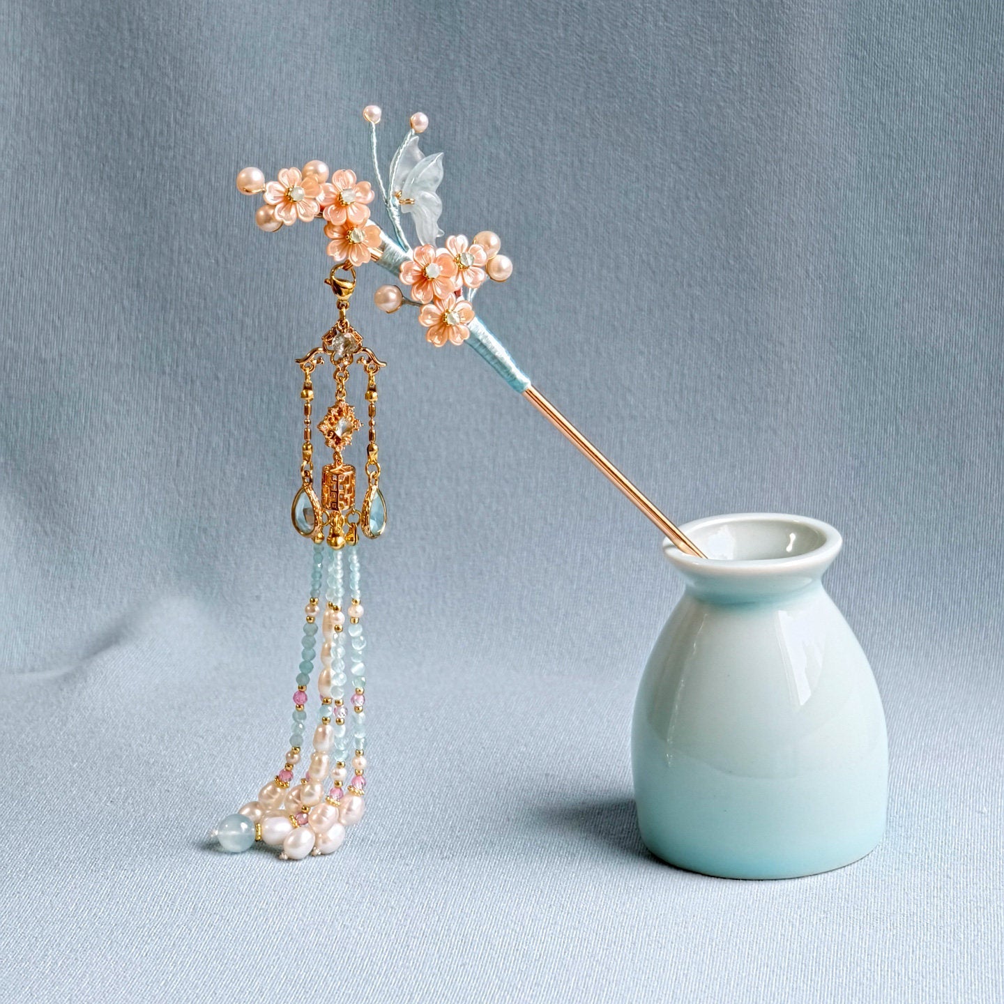 Cherry Blossom Tassel Hair Stick | Ancient Chinese Hair Accessory