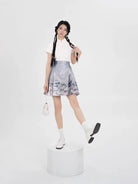 Ming Dynasty Modern Hanfu Top and Mamianqun Mini Skirt - Path of Flowers 一鹿莲生