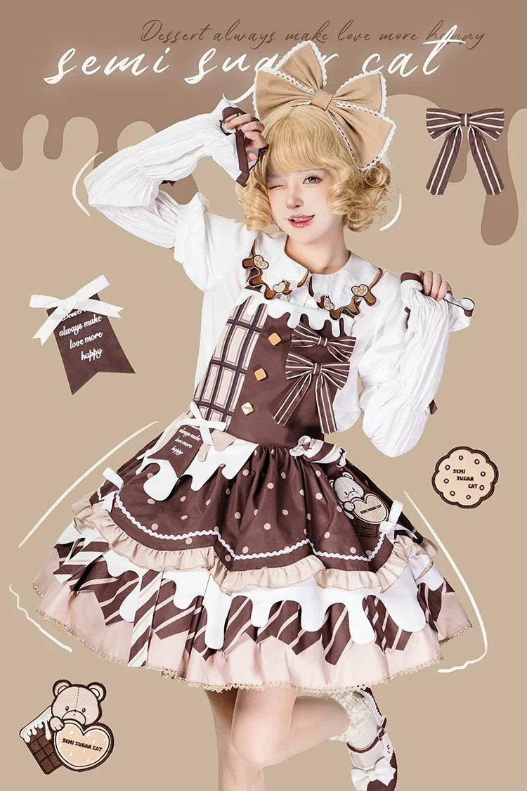 Chocolate Milk Pie - Sweet Lolita Jumper Dress Summer Salopette
