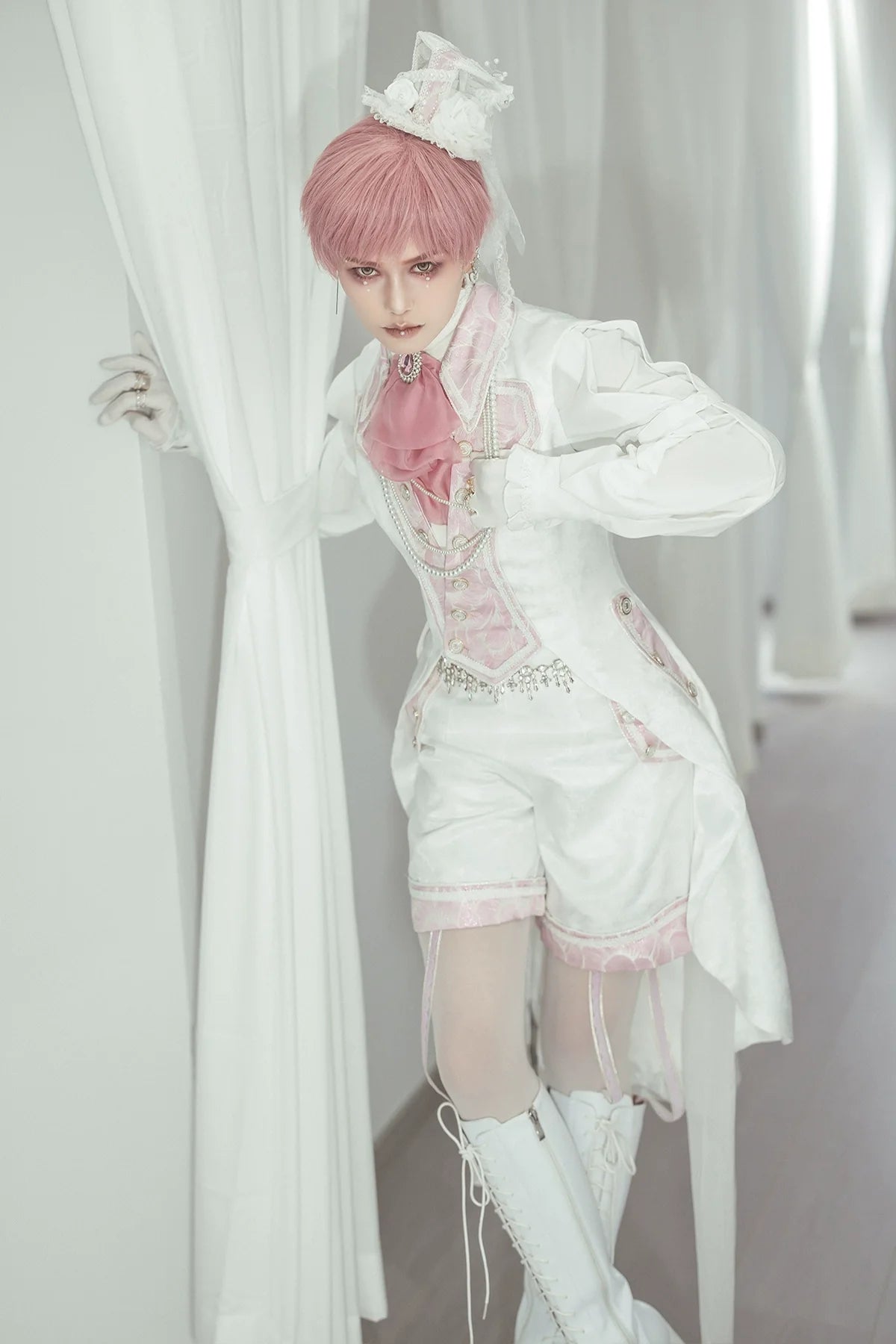 Night of Swordsmanship - Ouji Lolita Long Coat Male Lolita Sleeveless Coat