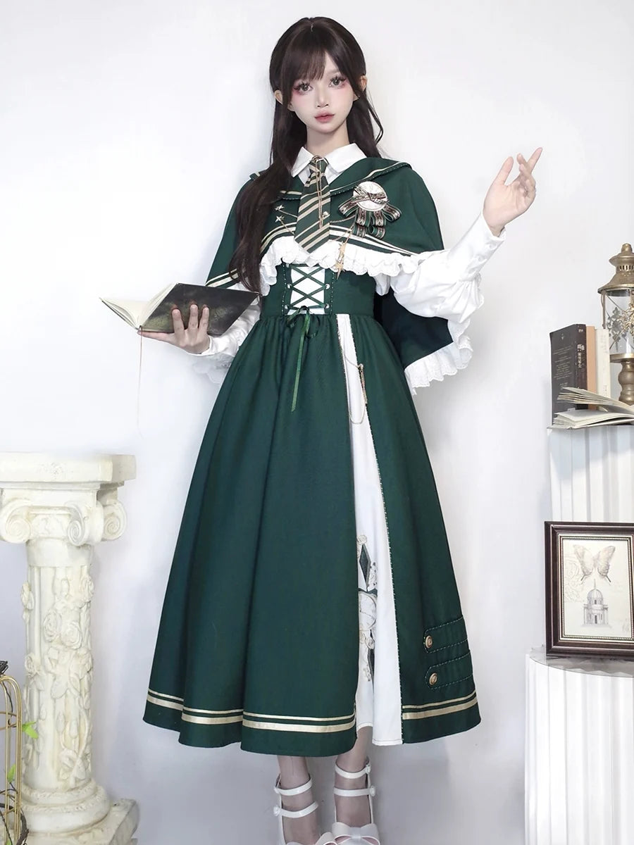 Time Traveler - Winter Lolita Strap Skirt Long Sleeve Shirt