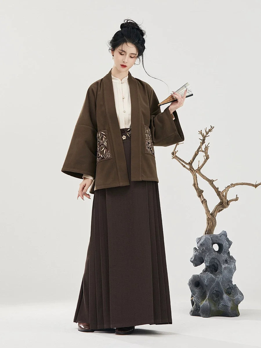 Ming Dynasty Modern Hanfu Mamianqun Outfit - Return to Autumn 归秋