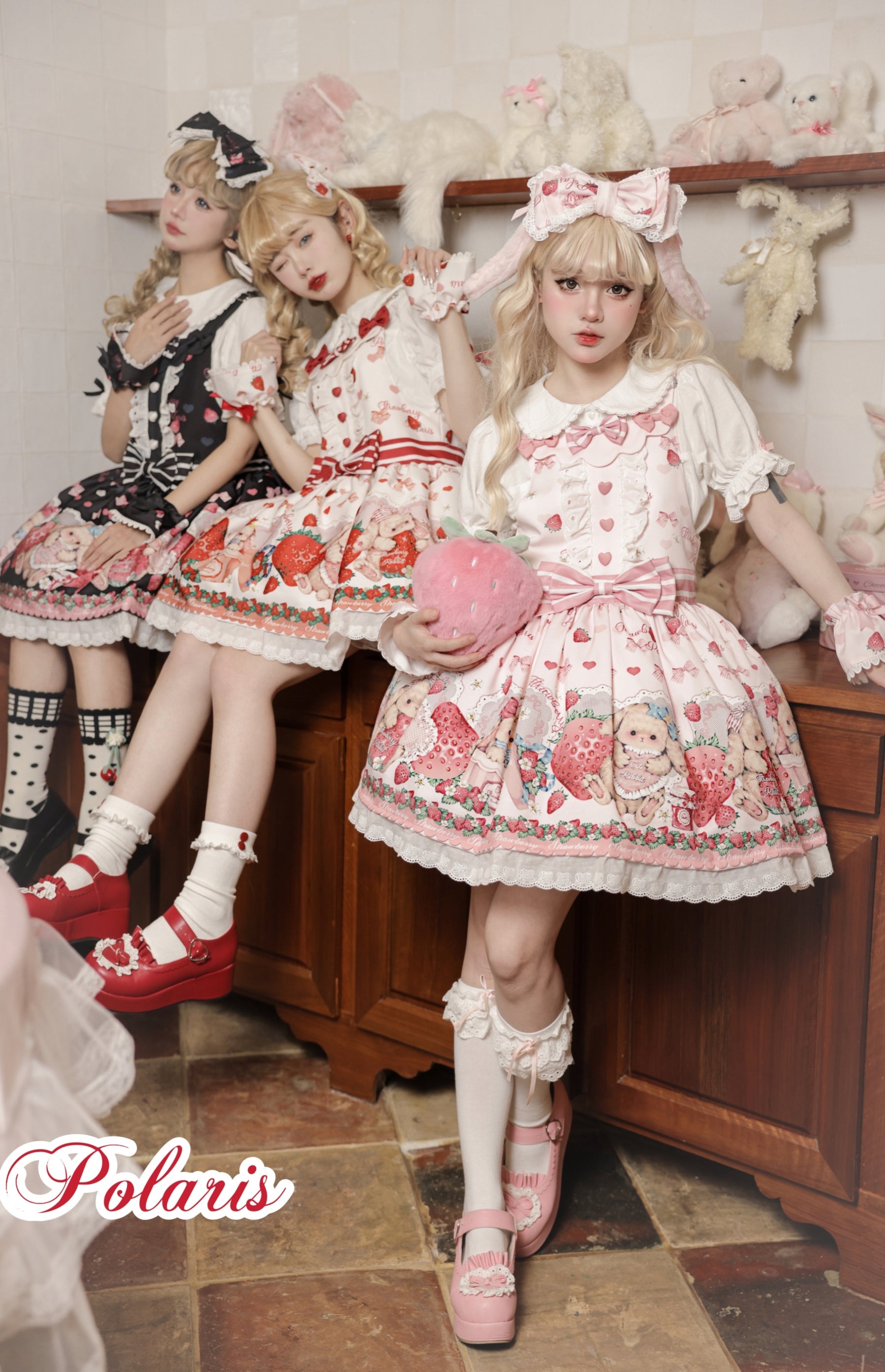 Rabbit Berry Gift Box - Sweet Lolita Salopette and Dress Set