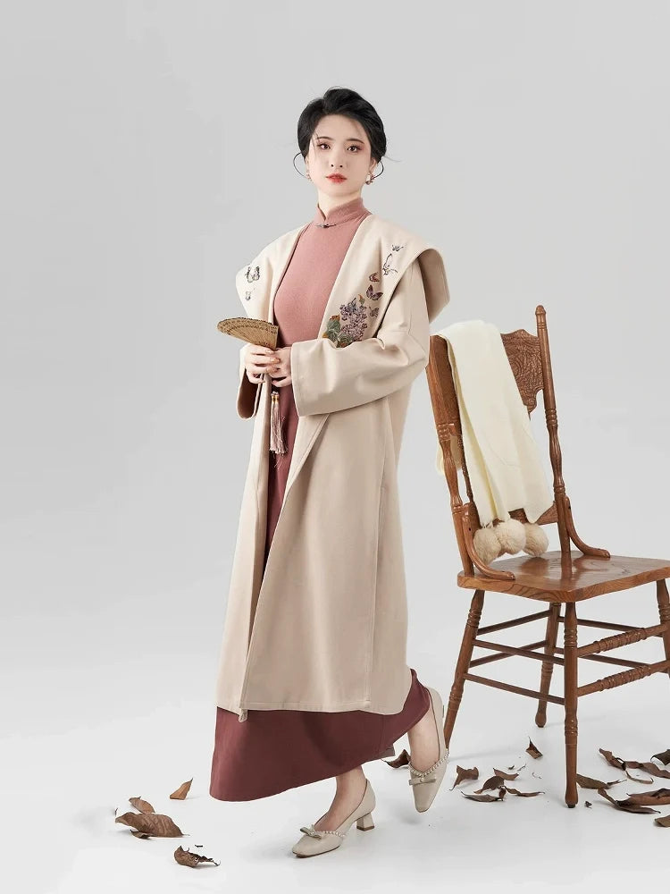 Song Dynasty Modern Hanfu Set with Hooded Jacket and Spiral Skirt - Fangfei 芳菲 (Preorder)