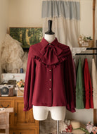 Forest Basket - Elegant Lolita Blouse, Vintage Bow Tie