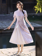 Short Sleeve Lilac A Line Qipao | Whispers