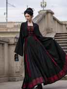 Chinese Bustier & Mamian Skirt Outfit | Rose Bud 夜色红蕾
