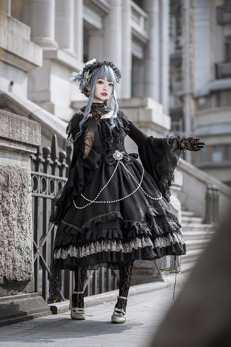 Fate Quartet Bridal - Gothic Lolita Tiered Hem JSK Dress