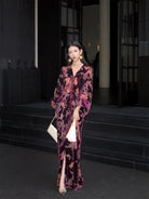 Liuguang Jinyan 鎏光金宴 Gilded Banquet New Chinese Style Batwing Velvet Dress