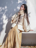 Ming Dynasty Modern Hanfu Round Collar Jacket and Elastic Skirt - Rouhua 柔华