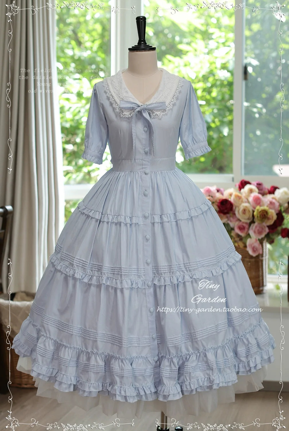 Lacey 2.0 - Classic Lolita OP Lace Collar Open Front Dress