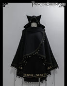 Black Cat - Black Ouji Lolita Cape with Cool Cat Ear Hood