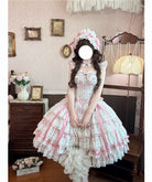 Flower Narrative Ballad - Classic Wedding Lolita Floral Printed JSK Dress with Tiered Hem