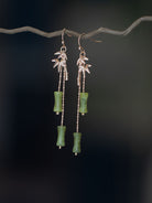 Golden Bamboo Leaves Earrings | Hanfu Jewelry