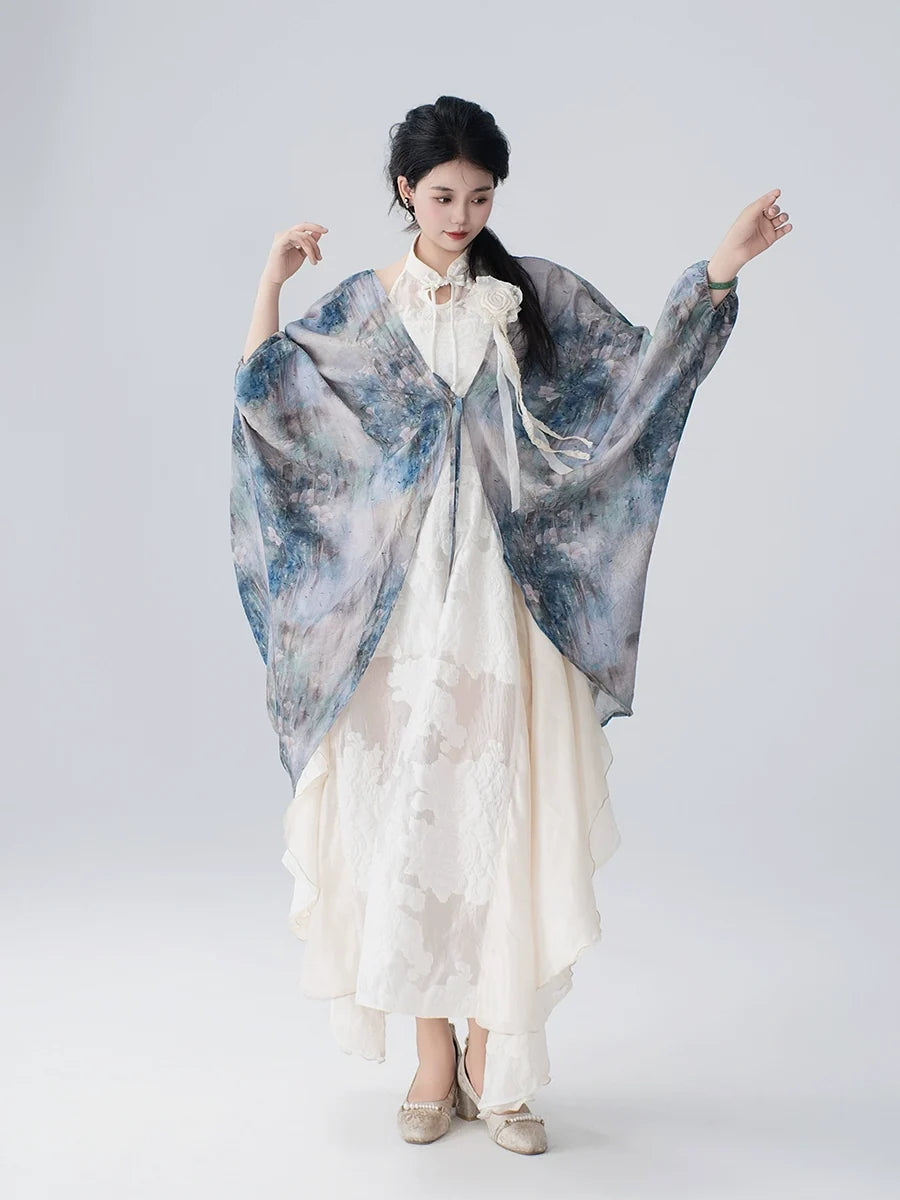Mengdie 梦蝶 - New Chinese Style Butterfly Cheongsam Cardigan