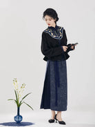 Song-Ming Dynasty Modern Hanfu Set with Long Sleeve Top and Spiral Skirt - Xu Xue 煦雪 (Preorder)