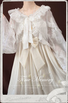 Xianbei - Sweet Lolita Chiffon Lantern Sleeve Cardigan with Bow
