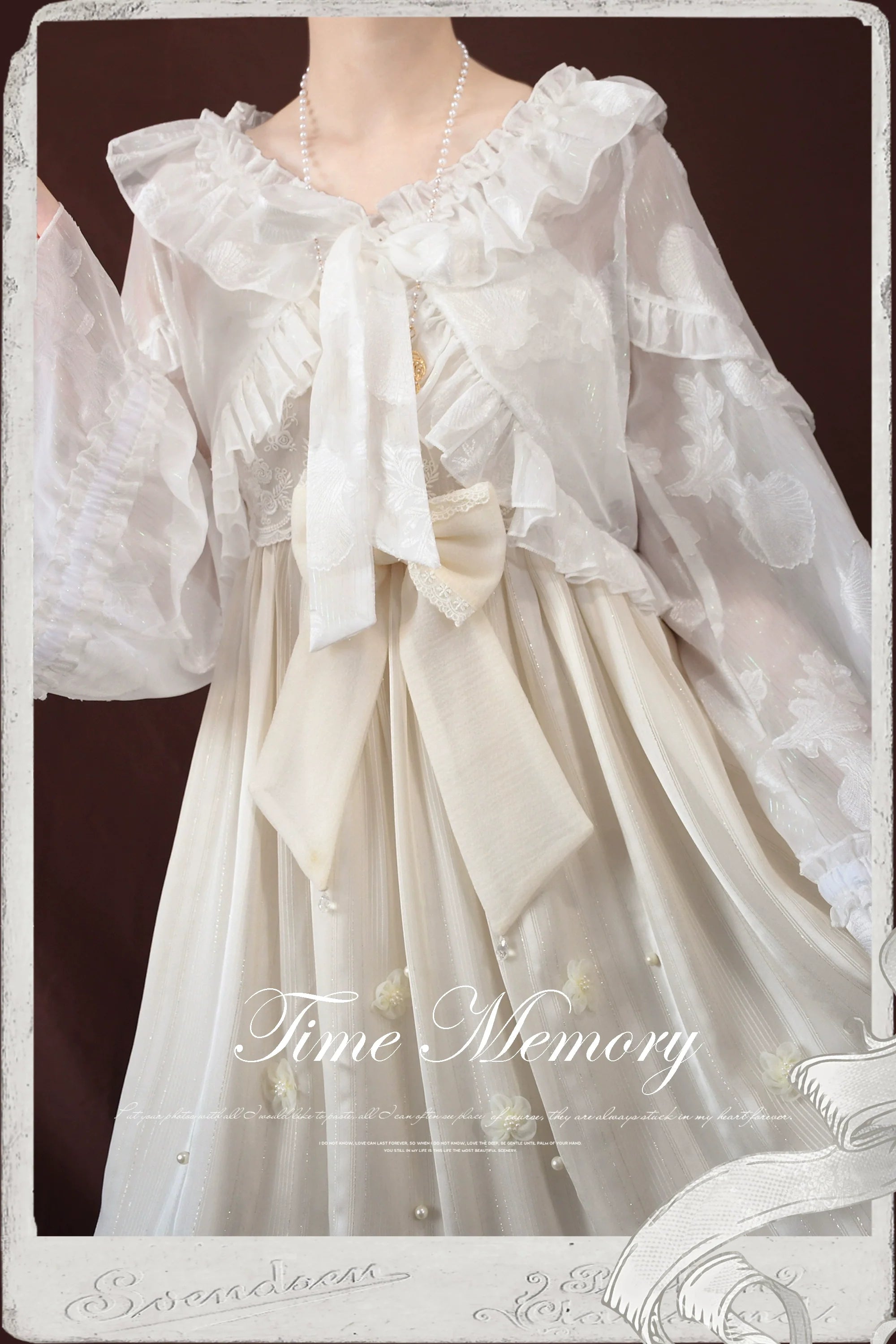 Xianbei - Sweet Lolita Chiffon Lantern Sleeve Cardigan with Bow