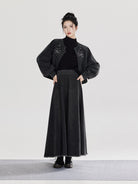 Yan Gui | New Chinese Style Retro Washed Denim Jacket and Skirt Set