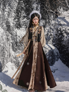 Tang Dynasty and Ethnic Exotic Style Color Blocked Vest and Wrap Skirt - Frontier Ballad 塞上曲 (Preorder)