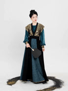 Tang Dynasty Modern Hanfu Set with Beizi Overlay & Flowing Eight-Panel Skirt - Song of Mulan 木兰颂 (Preorder)