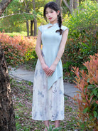 Short Sleeve A Line Long Cheongsam | Unknown Spring