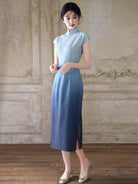 Short Sleeve Midi Cheongsam | By the Ocean