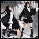 Rabbit Feather - Black Ouji Lolita Vest Shorts Suit Prince Cloak Set
