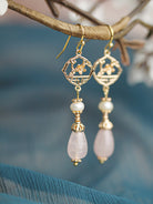 Retro Pearl Powder Earrings | Hanfu Jewelry