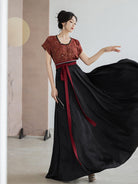 Tang Dynasty Modern Hanfu Beizi and Wrap Skirt - Drunken Flowers 醉花阴 (Preorder)