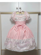 Poodle - Polka Dot Old School Lolita OP Dress, Poodle Embroidery