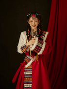 Sacred Blossom - Traditional Tibetan Robe Embroidered Ethnic Dress