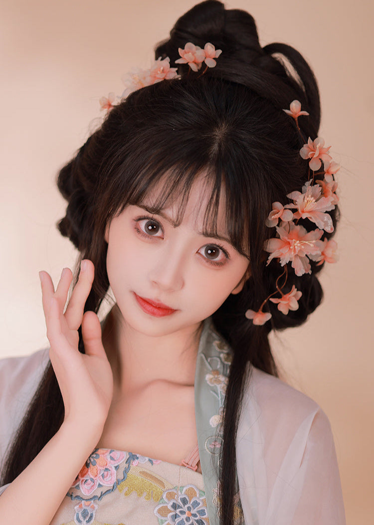 Apricot Blossom | 2-Piece Flower Hair Pieces (杏花菖叶)