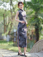 Sleeveless Floral Midi Cheongsam | Nightshade