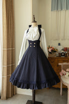 South of the Forest - Vintage Classic Lolita Halter JSK Dress, French Style Blouse