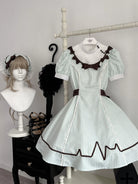 Mint Prescription - Old School Lolita Striped OP Dress, Electrocardiogram Trace