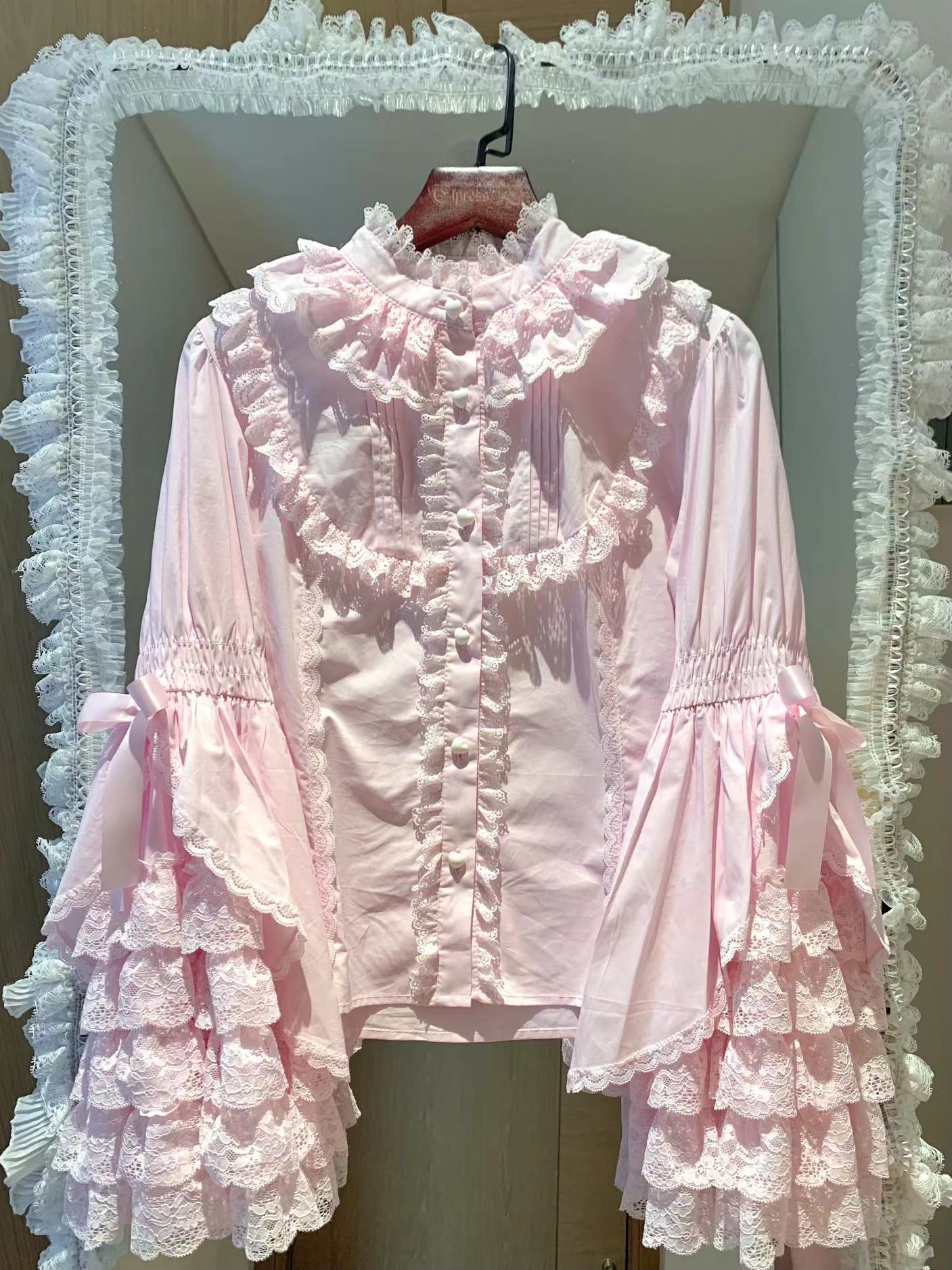Plum Tree - Liliya's Secrets - Cotton Lolita Shirt Princess Sleeve Gorgeous Lolita Blouse