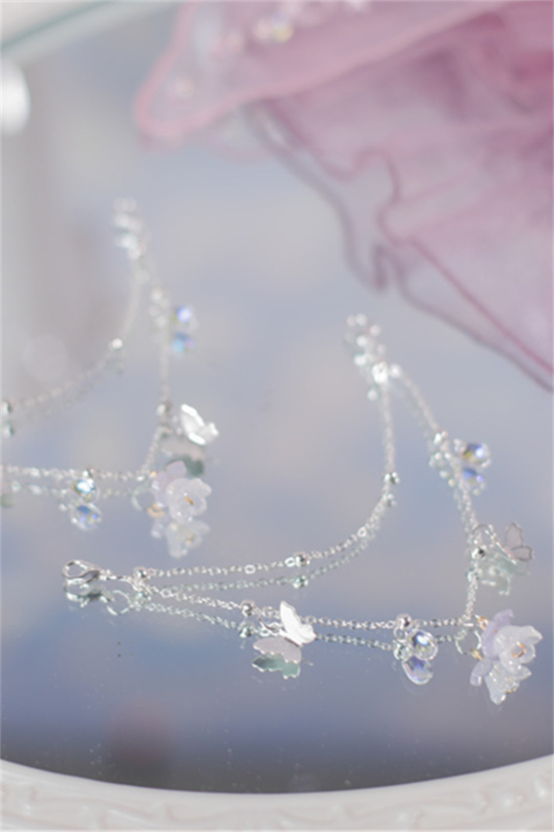 Krystal Flower Wedding Style Shoe Chain