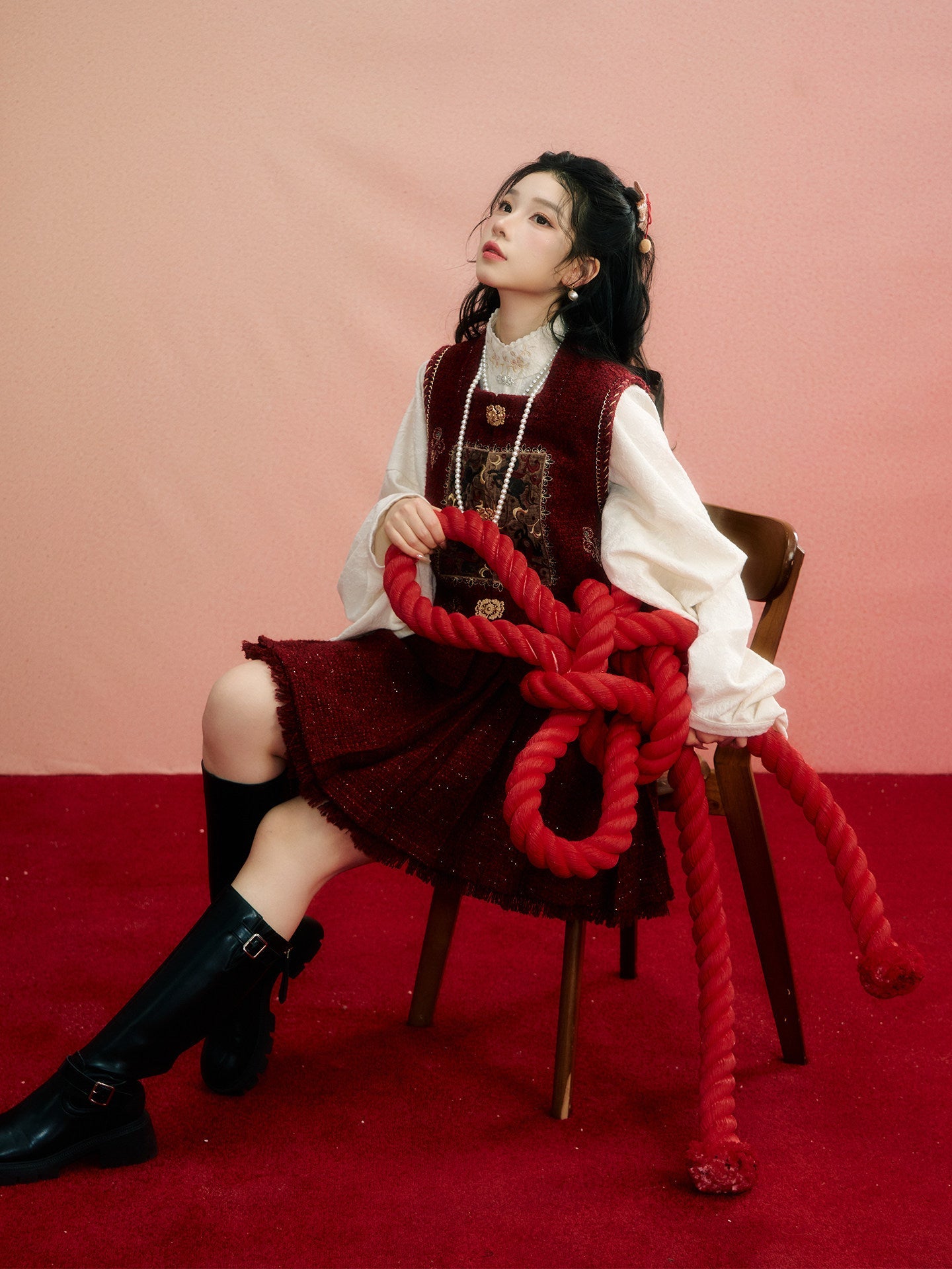 Modern Ming Dynasty Chinese New Year Festival Hanfu | Raspberry Croissant 树莓可颂