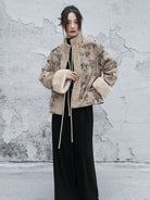 New Chinese Style Bamboo Leaf Woolen Plush Jacket - Yin Qiu 寅秋