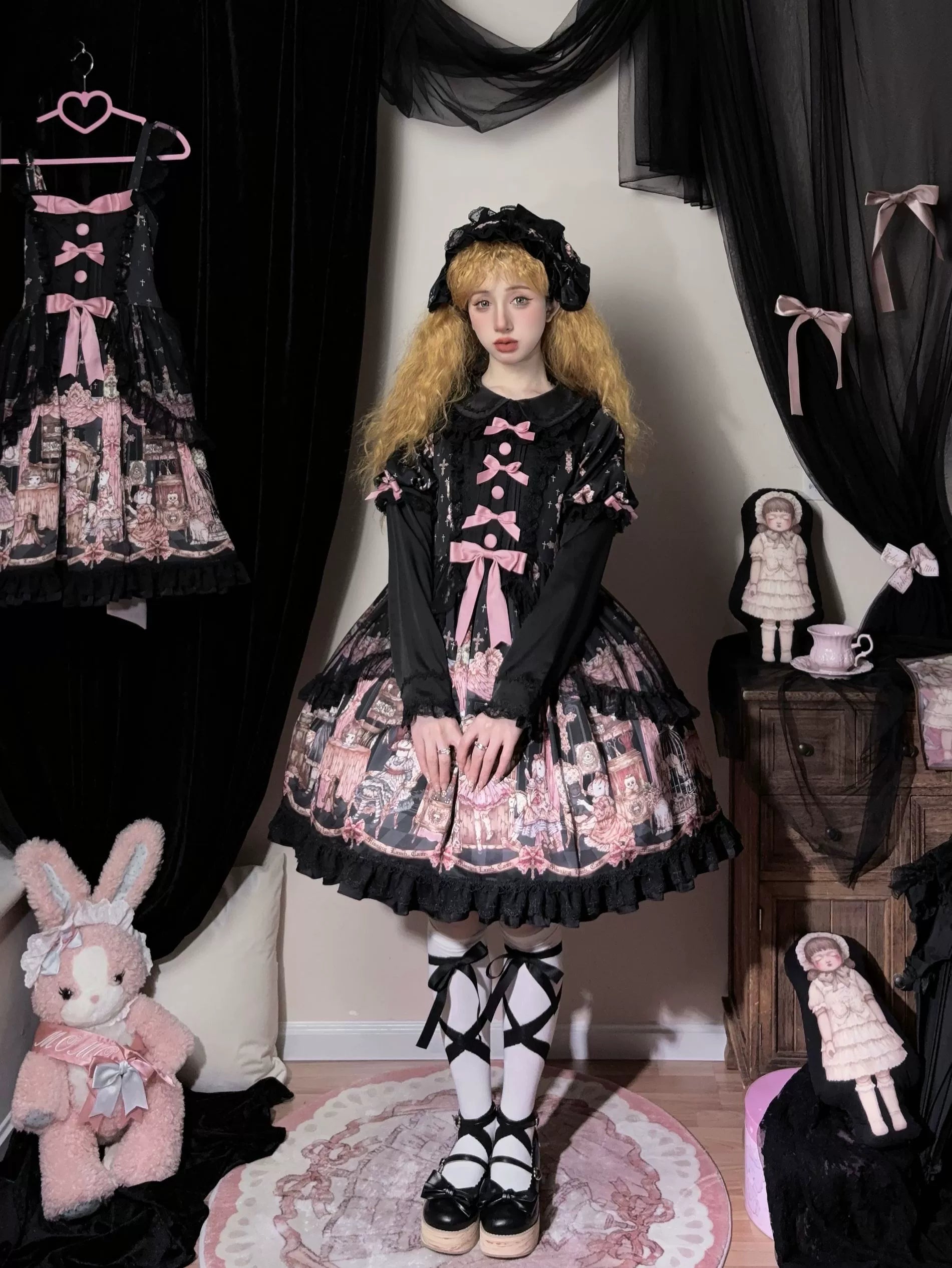 Missing Lamb Case - Gothic Lolita Dress Set with Sheep Prints