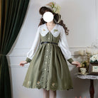 Window Rose - Classic Lolita OP Front Buttoned Embroidery Lolita Dress