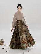 Earth God | Modern Ming Dynasty Sweater and Mamianqun Skirt Hanfu Set