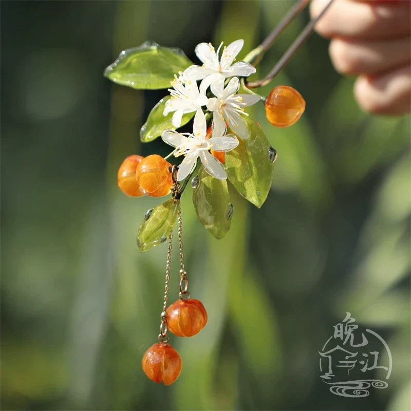 Mandarin Oranges Hair Stick | Ancient Chinese Hair Accessory