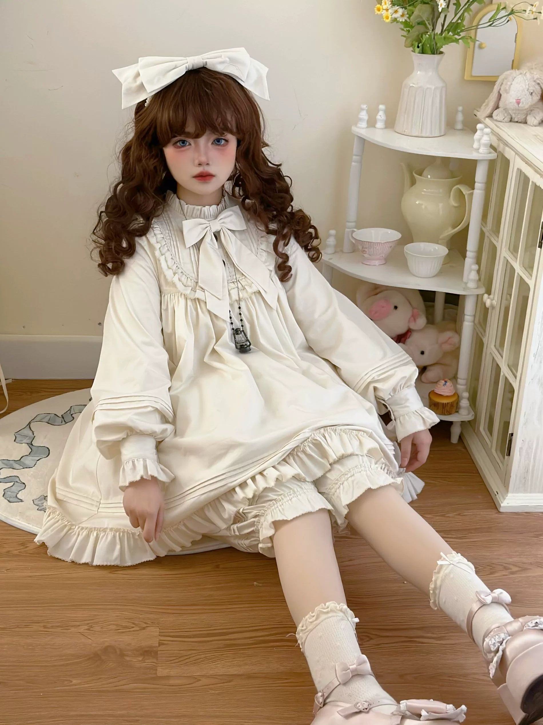 Lullaby - Cotton Lolita OP Dress Kawaii Lolita Bloomers