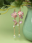 Wisteria Glazed Flower Earrings | Hanfu Jewelry
