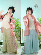 Chun Sheng 春笙 Spring Flute Modernized Song Dynasty Plus Size Beizi Top & Songku Pants Set